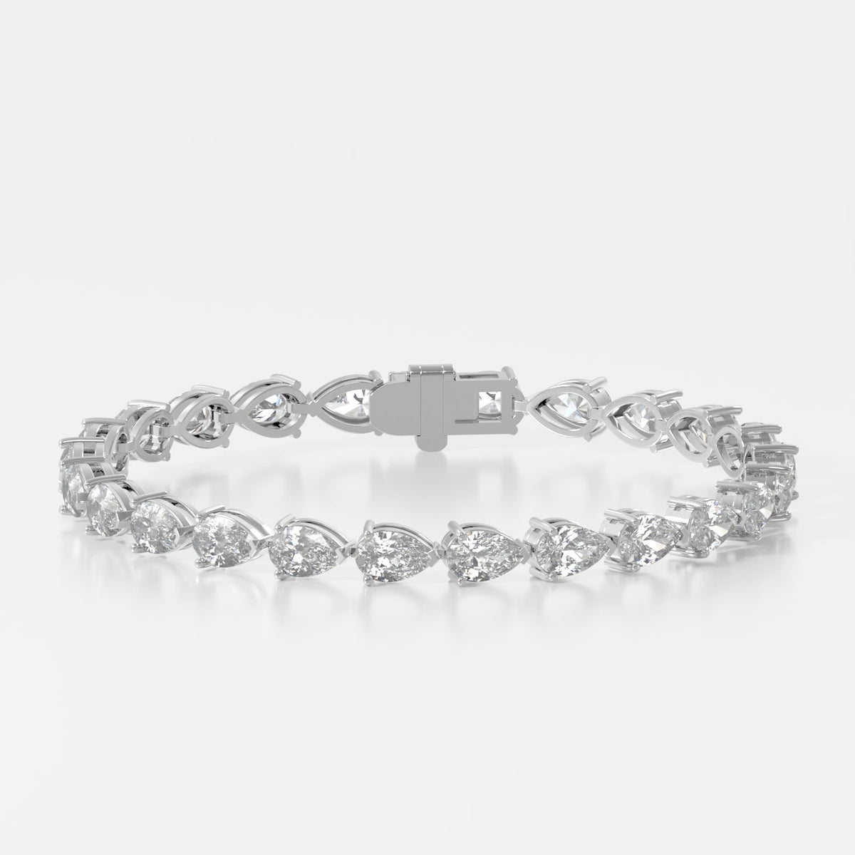 14K E/W Pear Tennis Bracelet