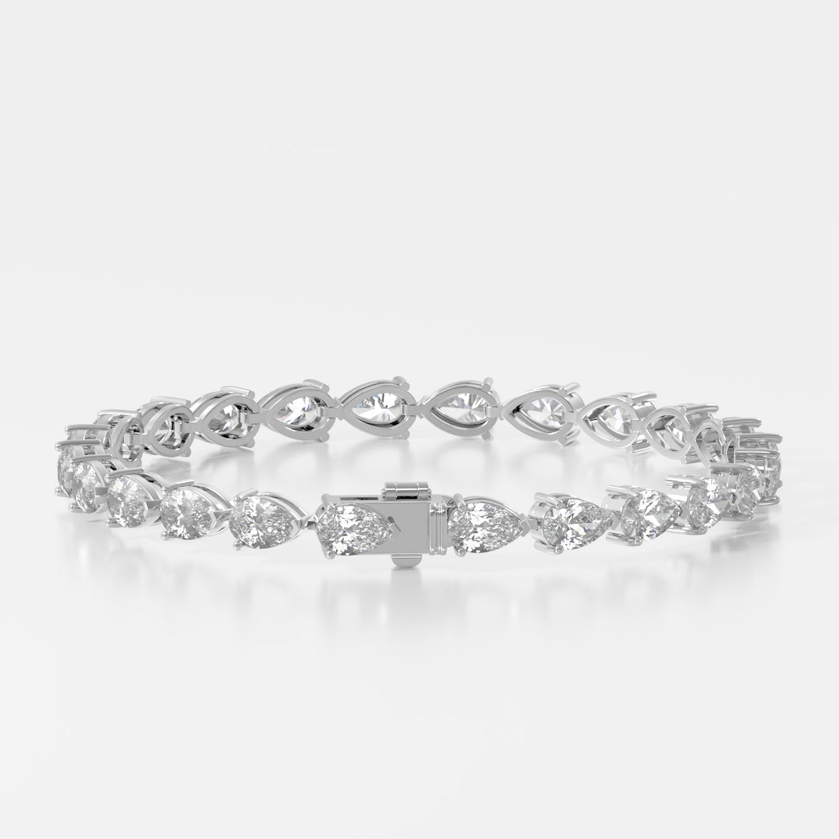 14K E/W Pear Tennis Bracelet