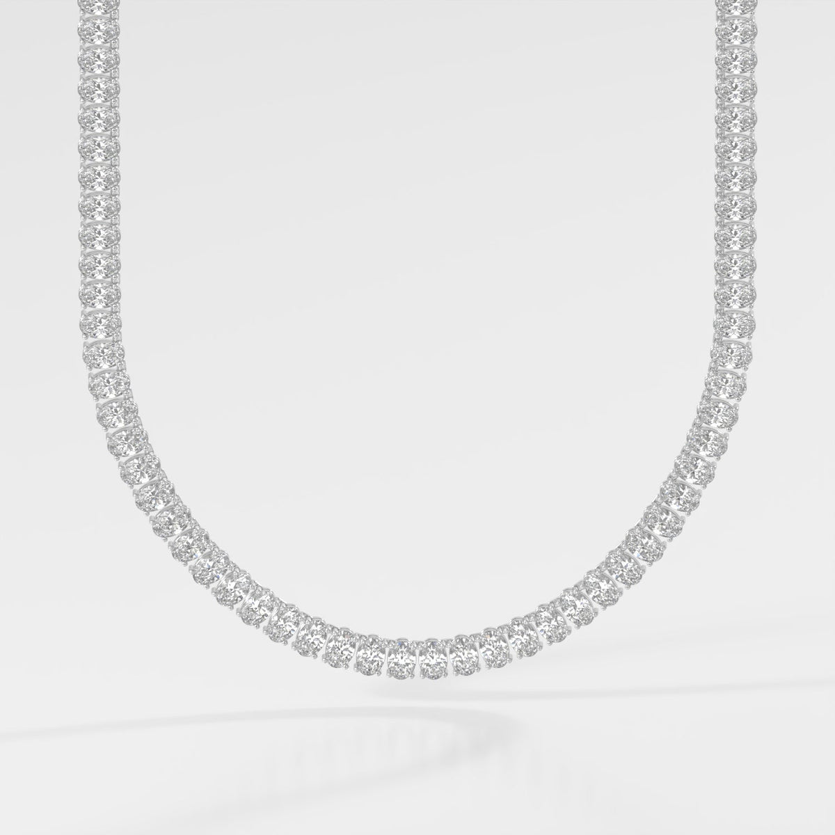 14K Classic Oval Tennis Necklace