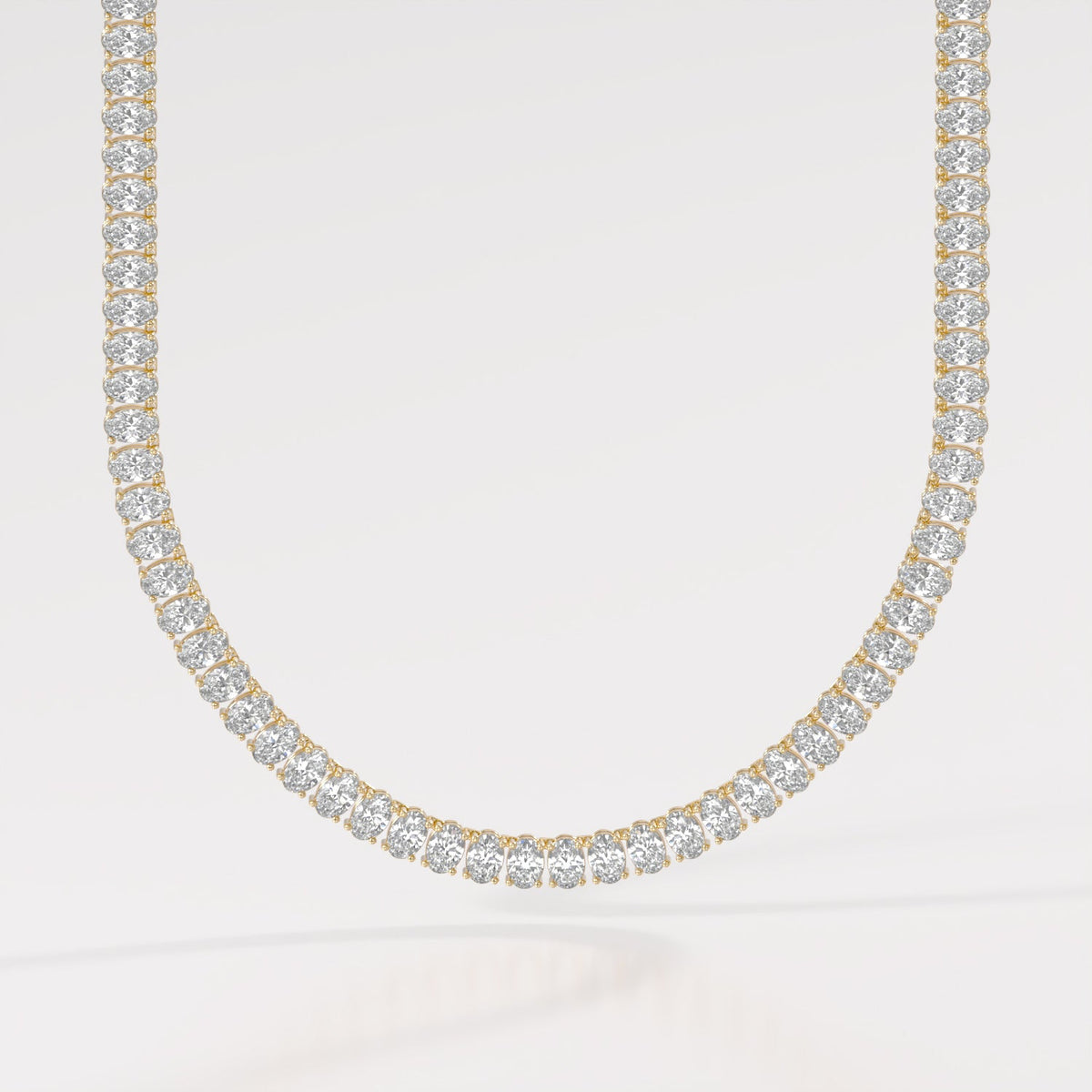 14K Classic Oval Tennis Necklace