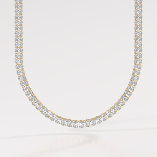 14K Classic Oval Tennis Necklace