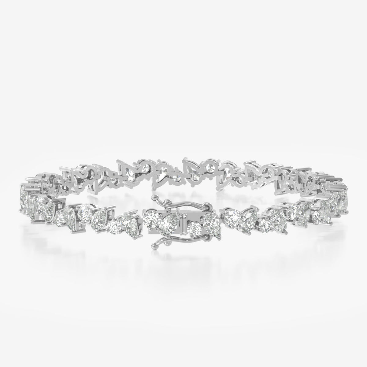 14K Pear Round Tennis Bracelet