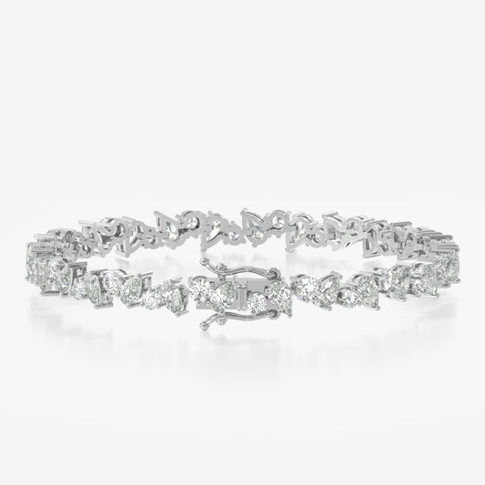14K Pear Round Tennis Bracelet