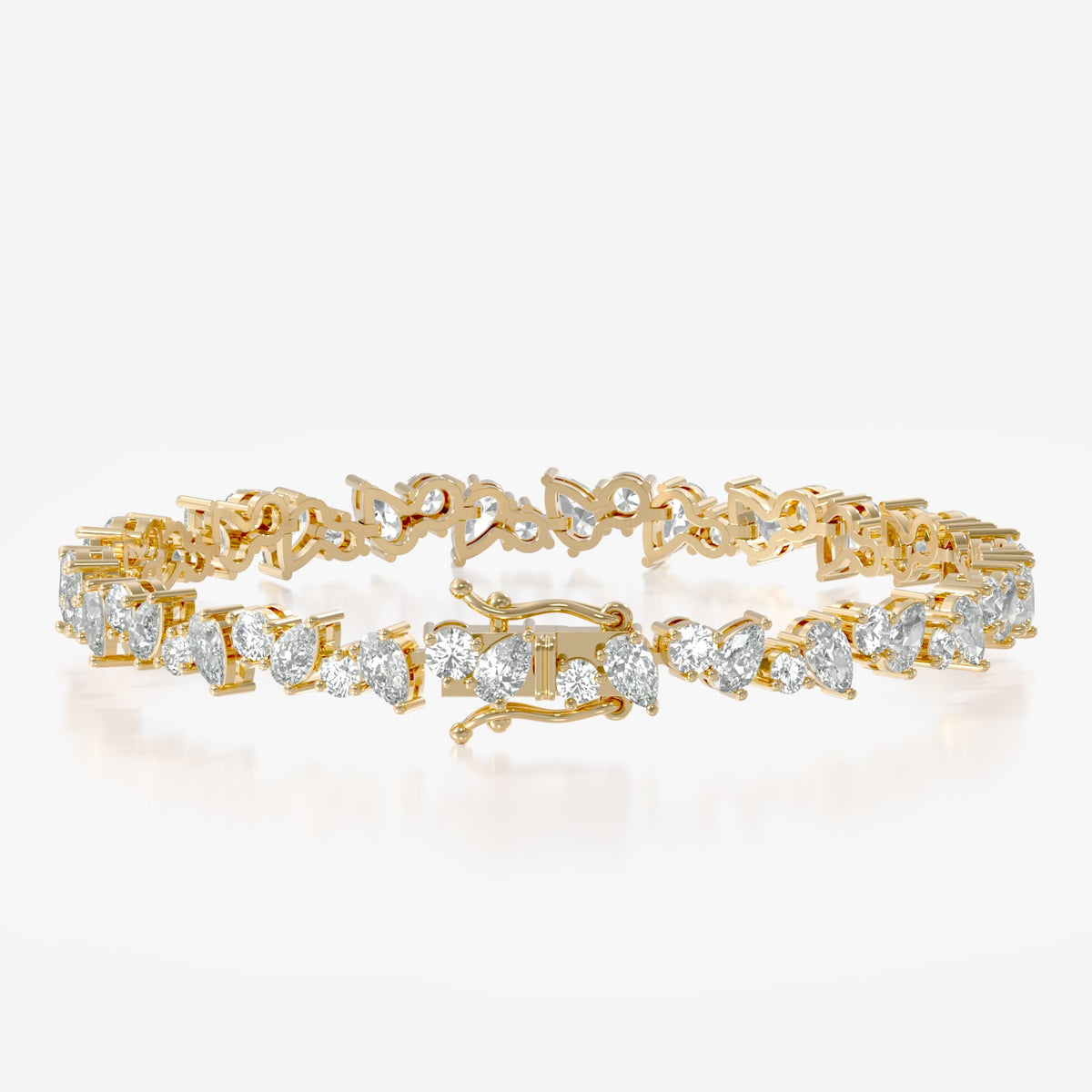 14K Pear Round Tennis Bracelet