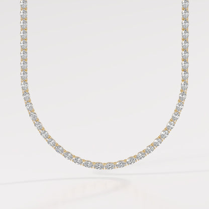 14K East-West Oval Tennis Necklace