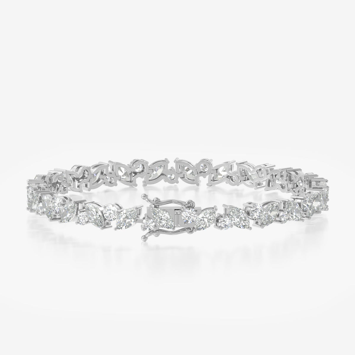 14K Marquise Round Tennis Bracelet