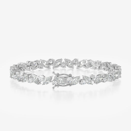 14K Marquise Round Tennis Bracelet