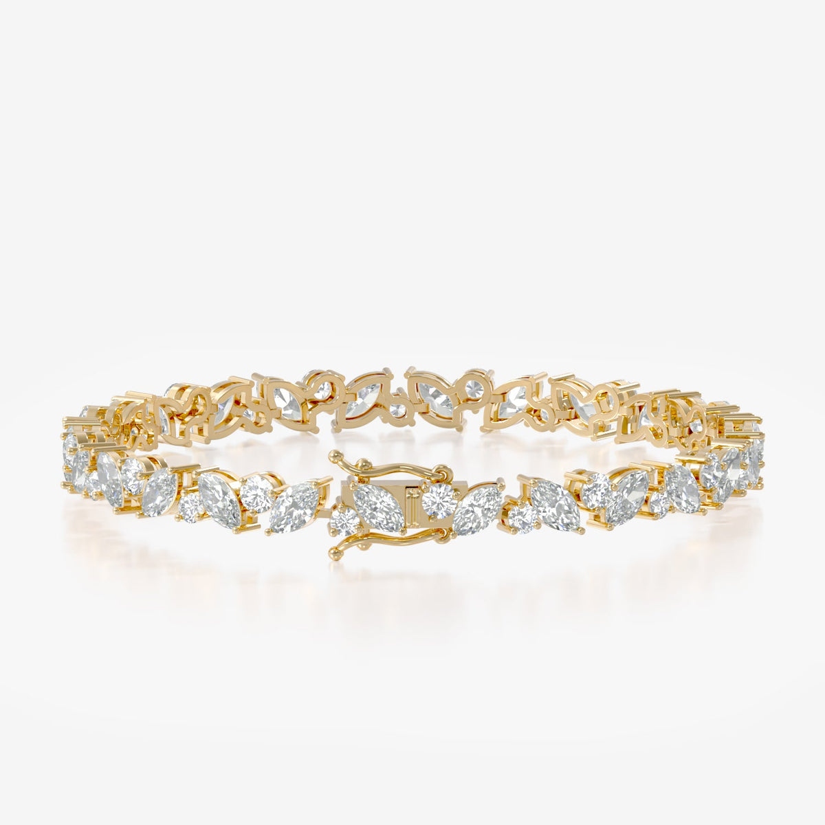 14K Marquise Round Tennis Bracelet
