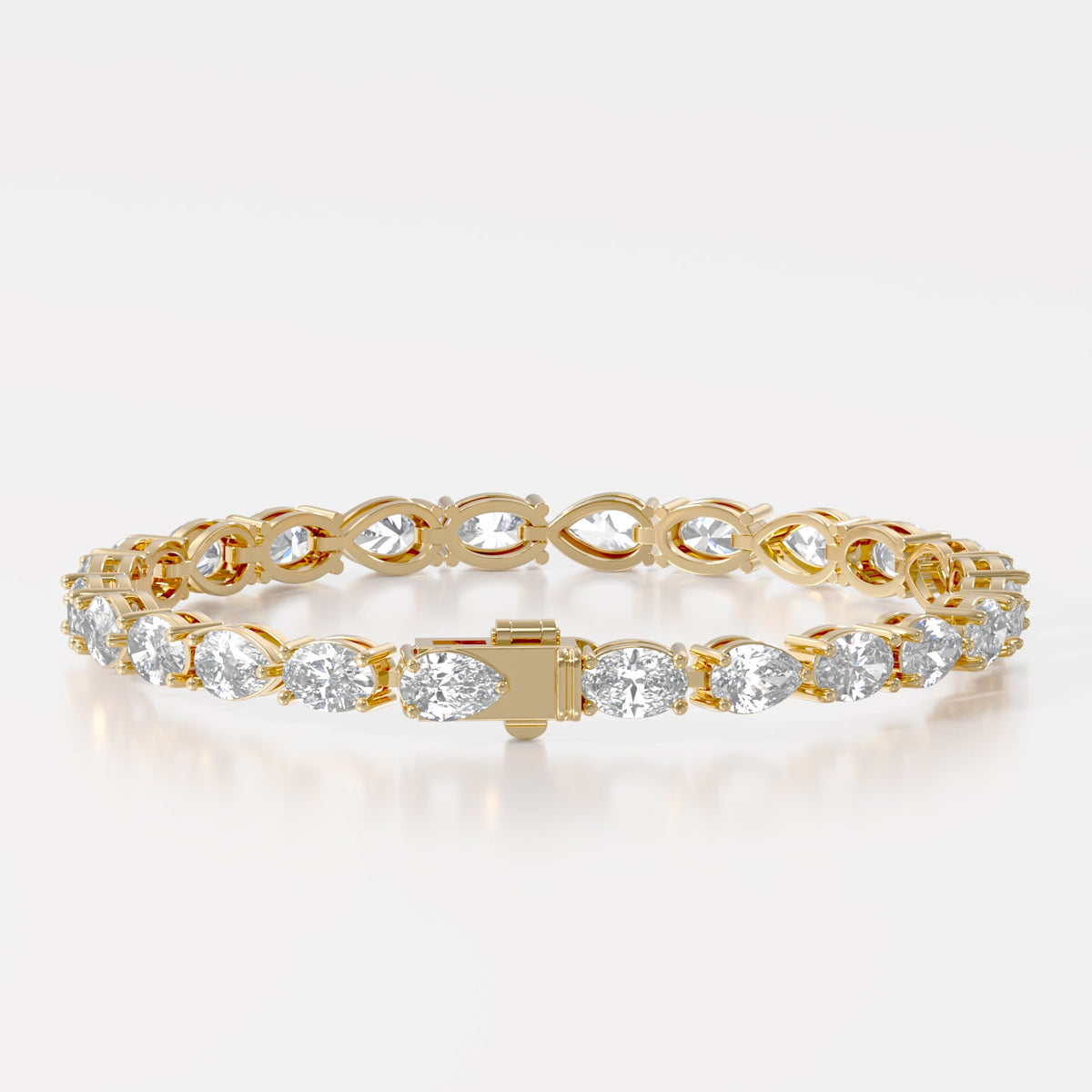 14K Pear Oval Mixed Shape Bracelet
