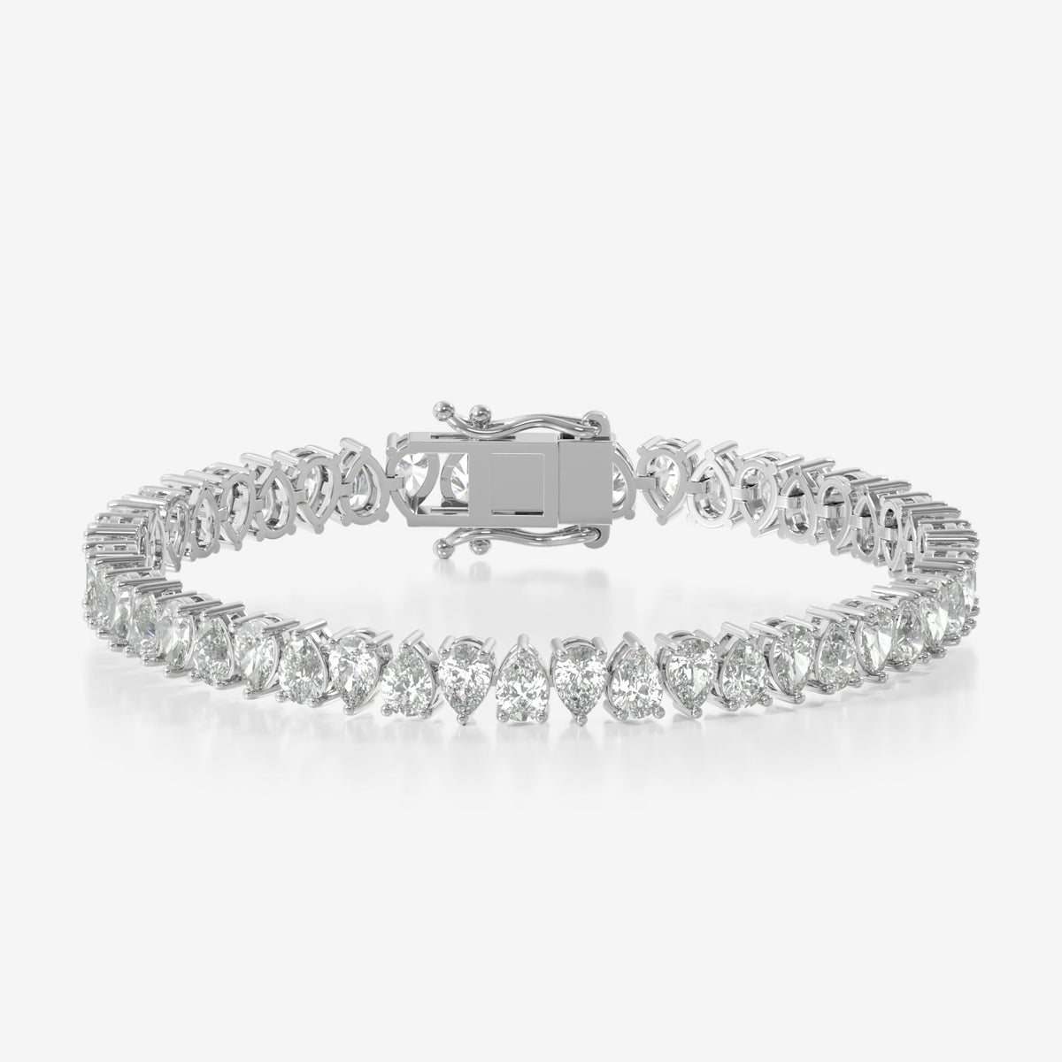 14K Alternating Pear Tennis Bracelet