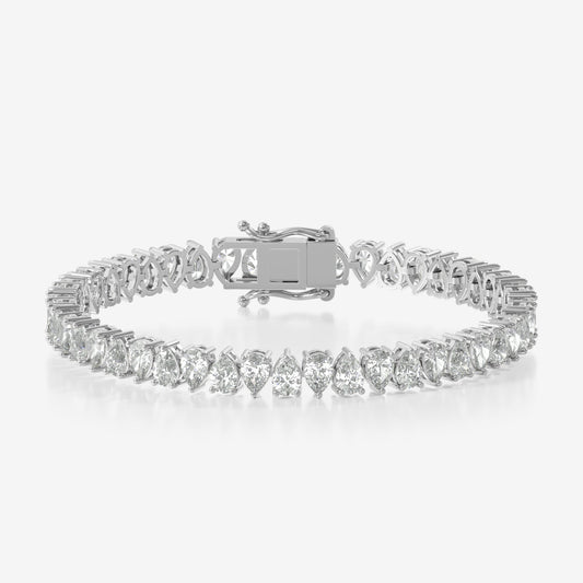 14K Alternating Pear Tennis Bracelet
