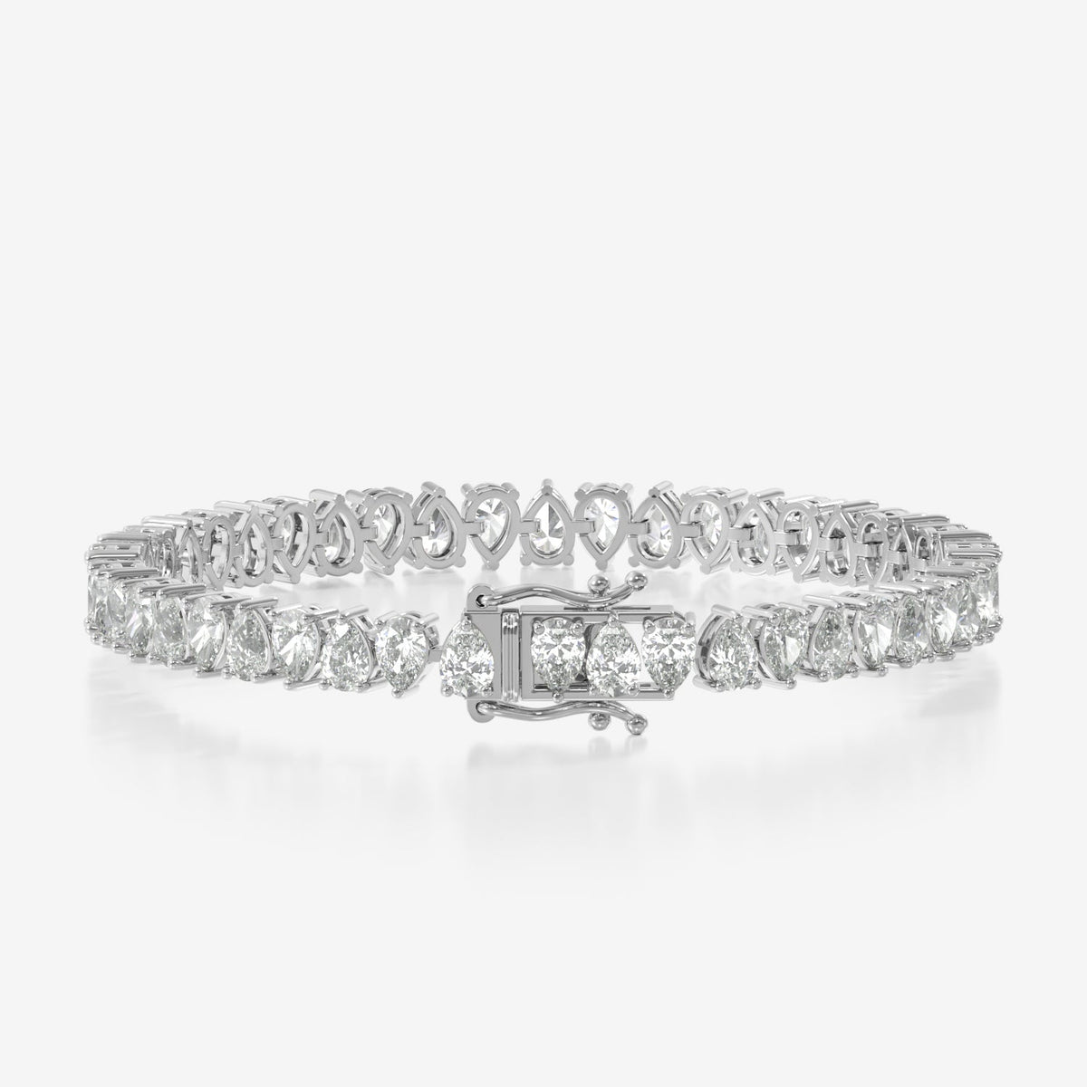 14K Alternating Pear Tennis Bracelet
