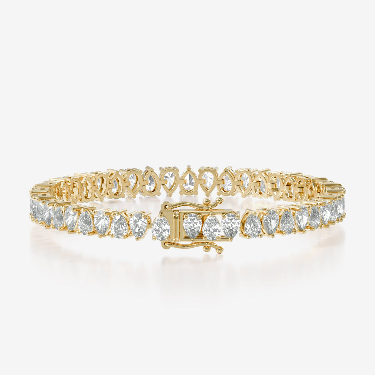 14K Alternating Pear Tennis Bracelet