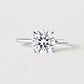 14K Round Solitaire — Low Base