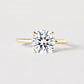 14K Round Solitaire — Low Base