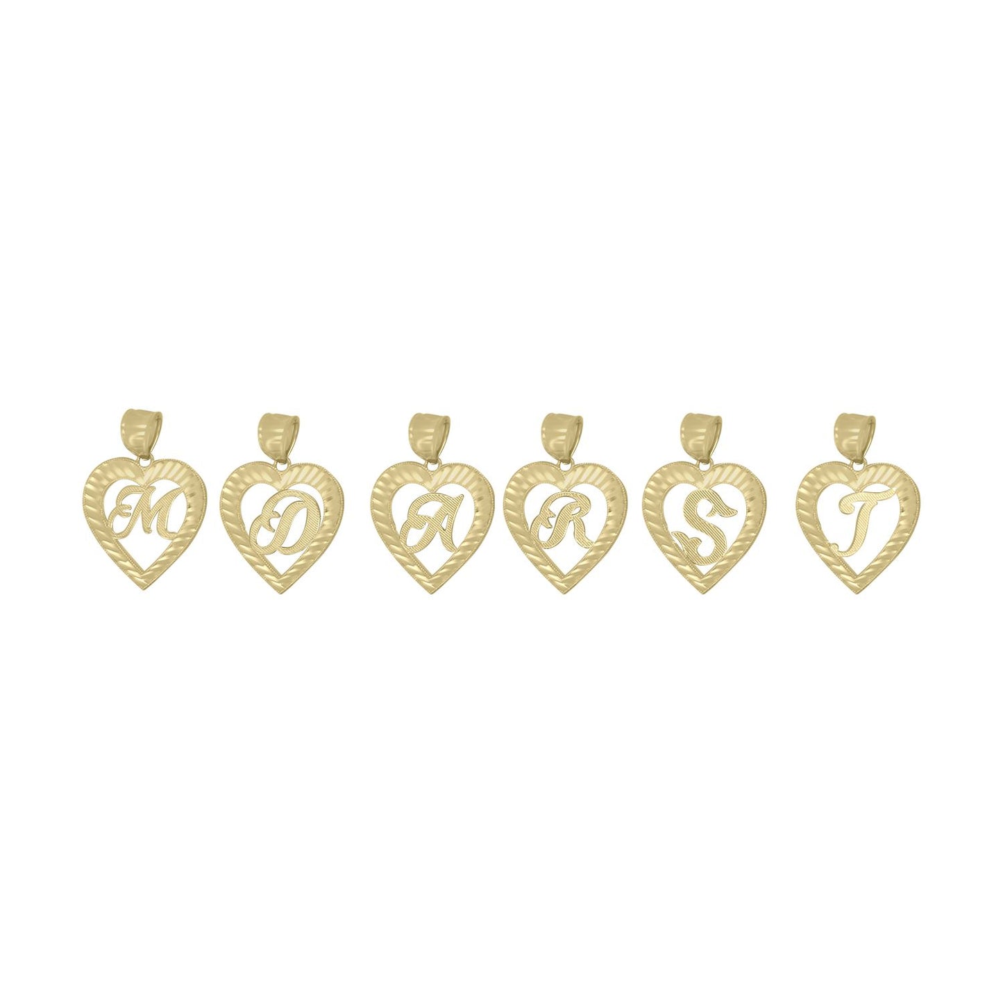Initials Heart Pendant - 10K Yellow