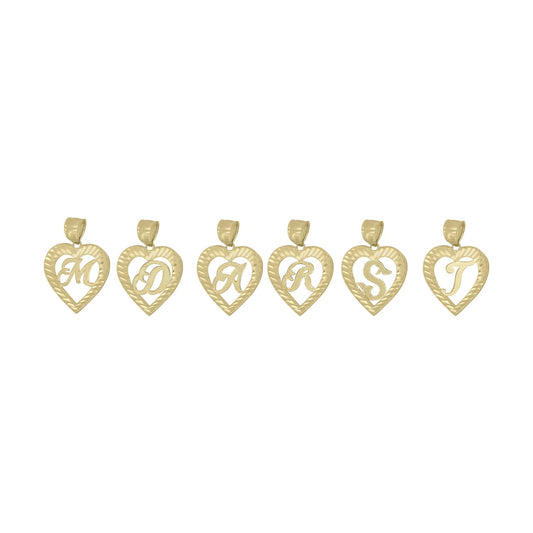 Initials Heart Pendant - 10K Yellow