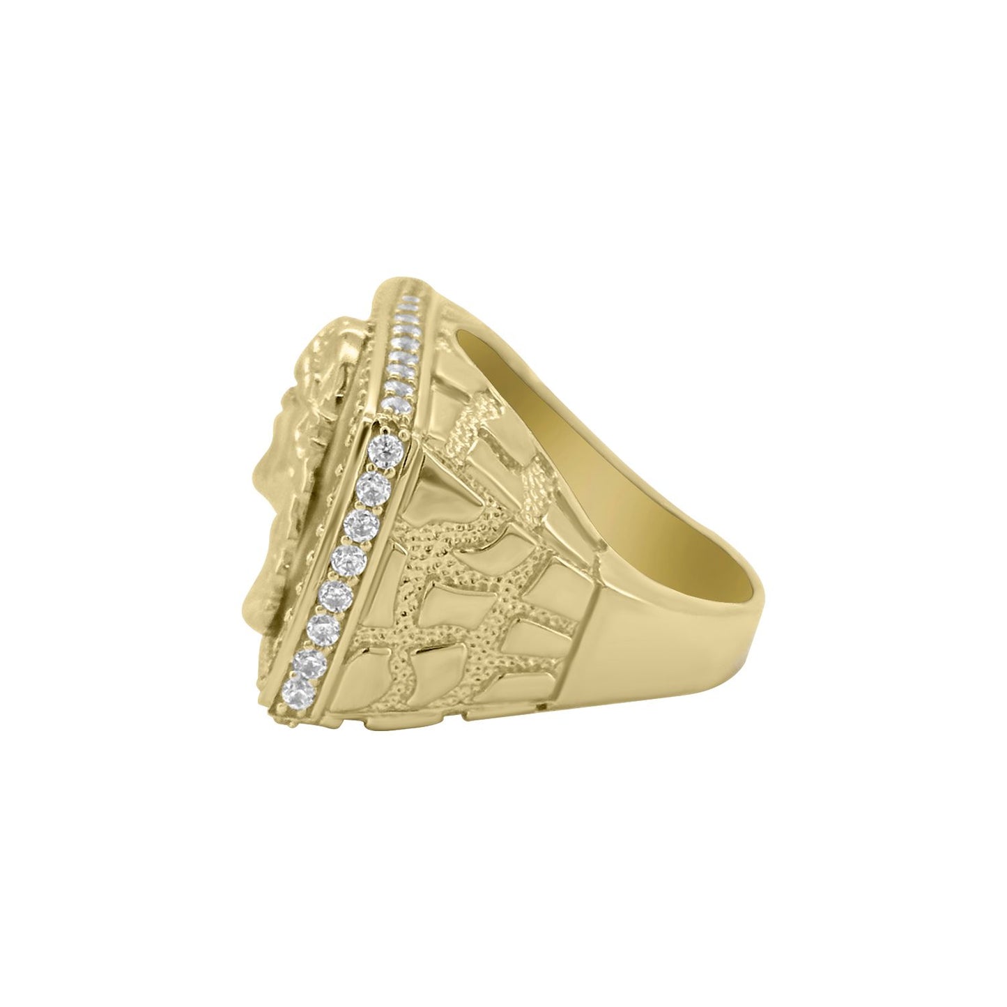 Jesus Rectangle Ring - 10K Yellow Gold