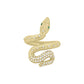 Snake CZ Ring - 10K Yellow Gold