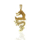 Shiny Dragon Pendant With Cubic Zirconia CZ - 14k Yellow Gold