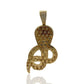 Shiny Cobra Snake Pendant With Cubic Zirconia CZ - 14k Yellow Gold