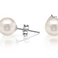 14K Handmade Solid Gold Genuine White Pearl Pushback Earrings- 14K Pearl Studs- Pearl Studs- 14K Cultured Pearl Studs (Multi size available)