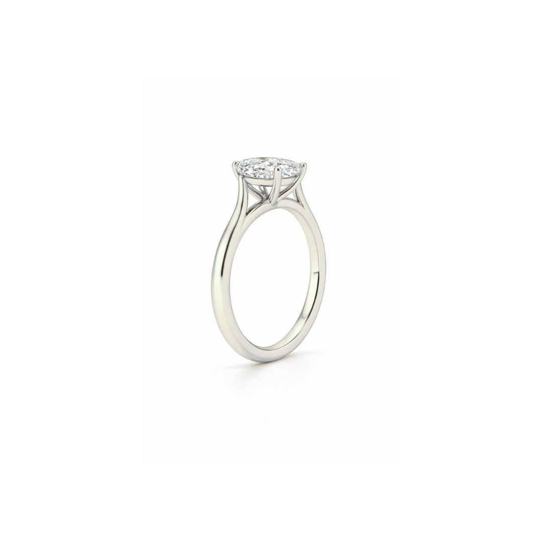 14K Oval Solitaire — Cathedral