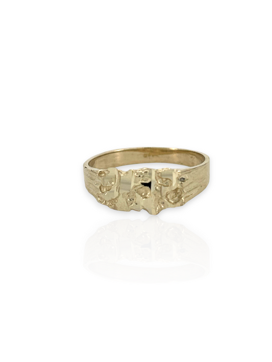 10K Yellow Gold Nugget Ring – Solid Gold Statement Ring
