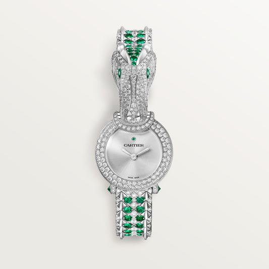Cartier Animalière Jewelry (Crocodile) HPI01656 - 23.6 mm Rhodiumized 18K white gold, Silver-finish Dial, Rhodiumized 18K white gold bracelet set