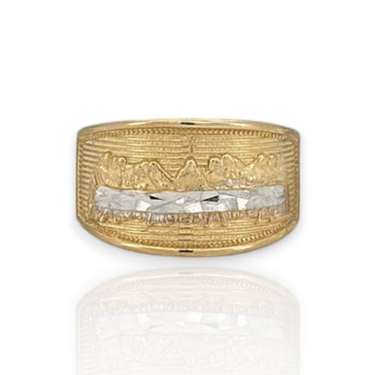 Rectangle Last Supper Ring - 10K Yellow Gold