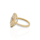 Cross Emerald Shape CZ Ring - 10K Yellow Gold