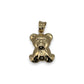 Tiny Teddy Bear Pendant - 14K Two Tone