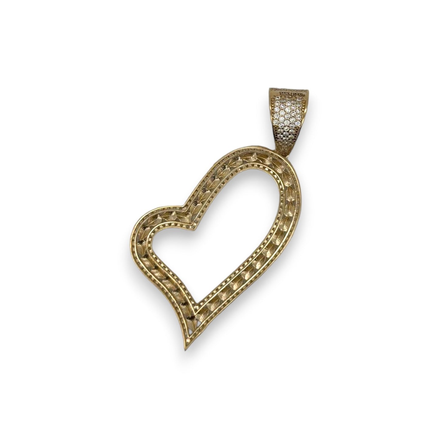 Heart CZ Pendant - 14K Yellow Gold