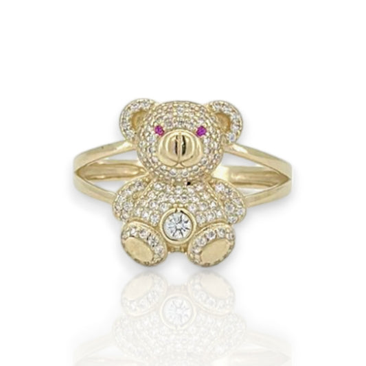Teddy Bear Ring -  10K Yellow Gold