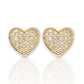 0.37ct Diamond Heart Stud Earrings - 14k Yellow Gold