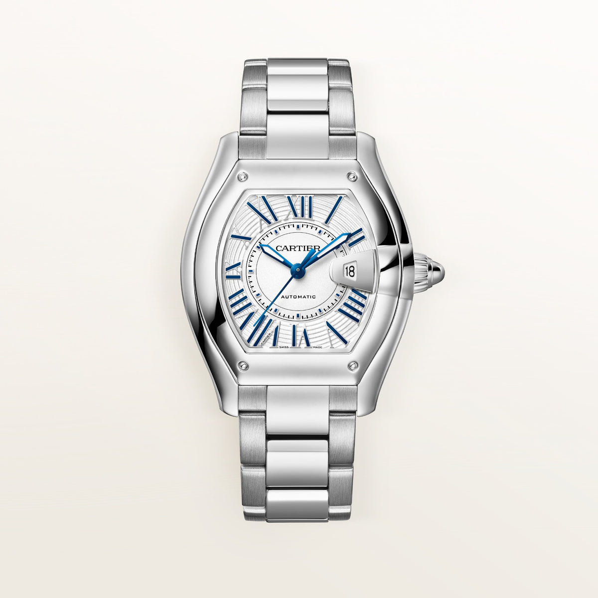 Cartier Roadster WSRD0019 - Medium model Steel, White Dial, Steel bracelet