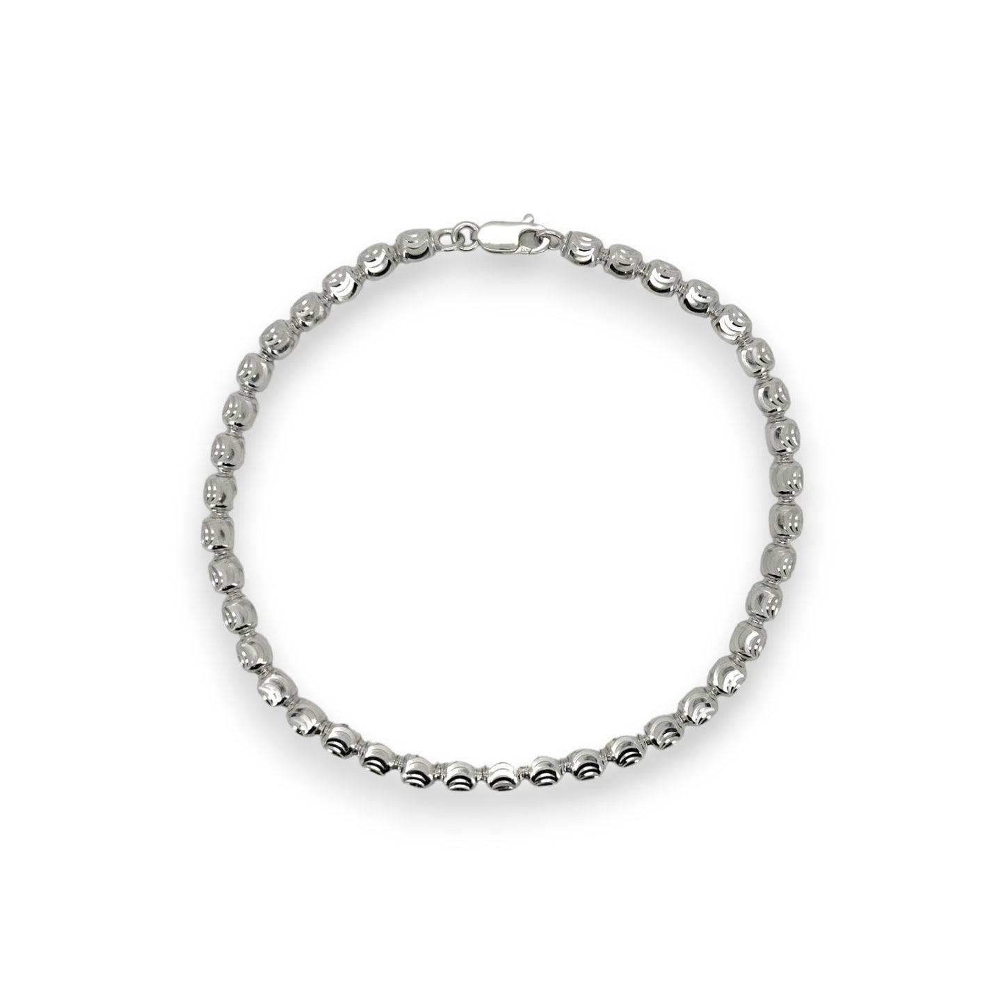 Ball Beats Anklet - 10K White Gold