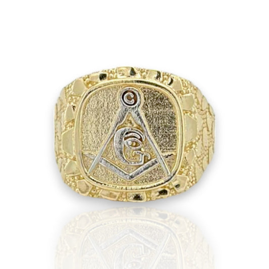 Masonic Symbol "Freemason" Ring - 10k Yellow Gold