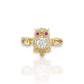 Owl Ring - 14K Yellow Gold