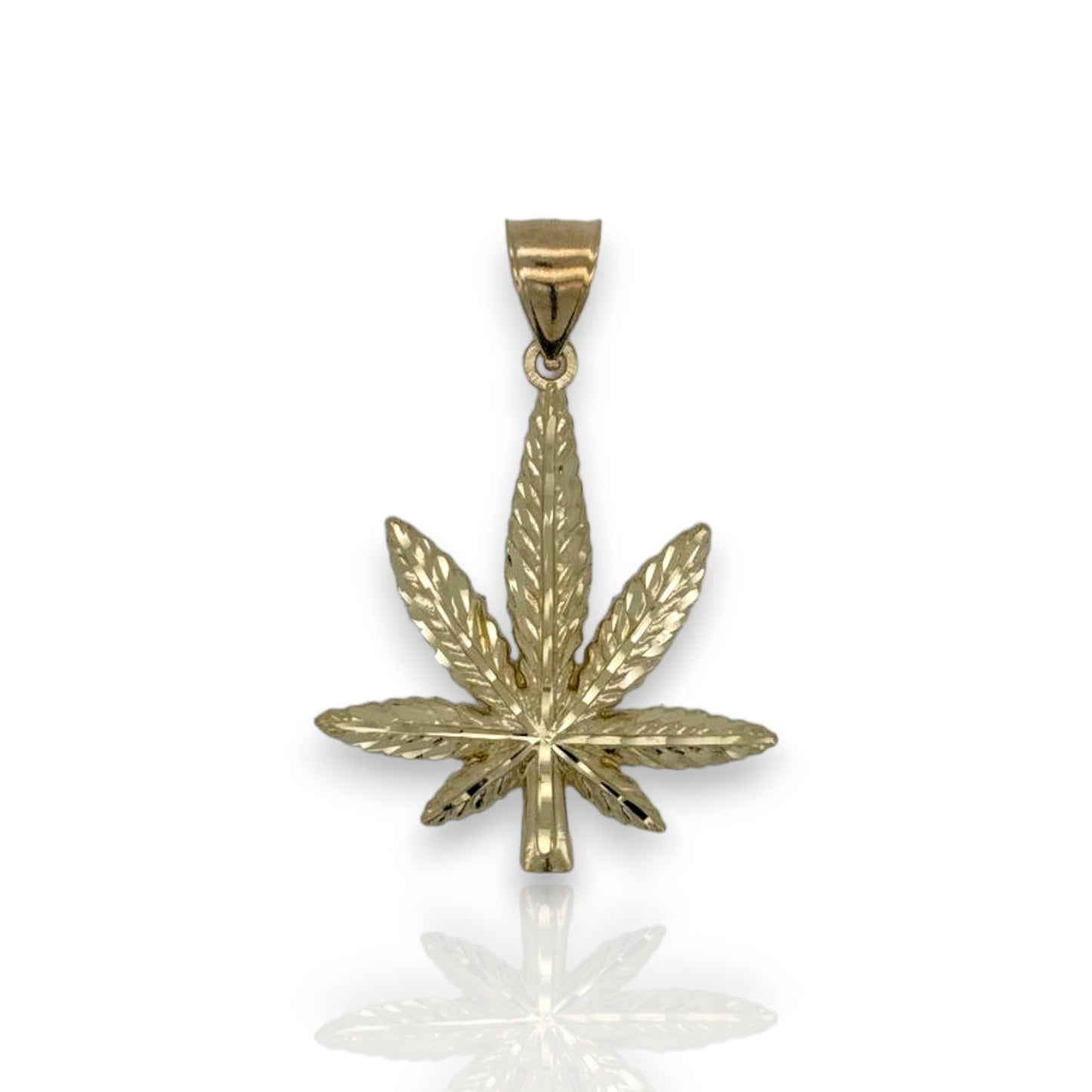 Colgante de marihuana "Weed" - Oro amarillo de 10 k
