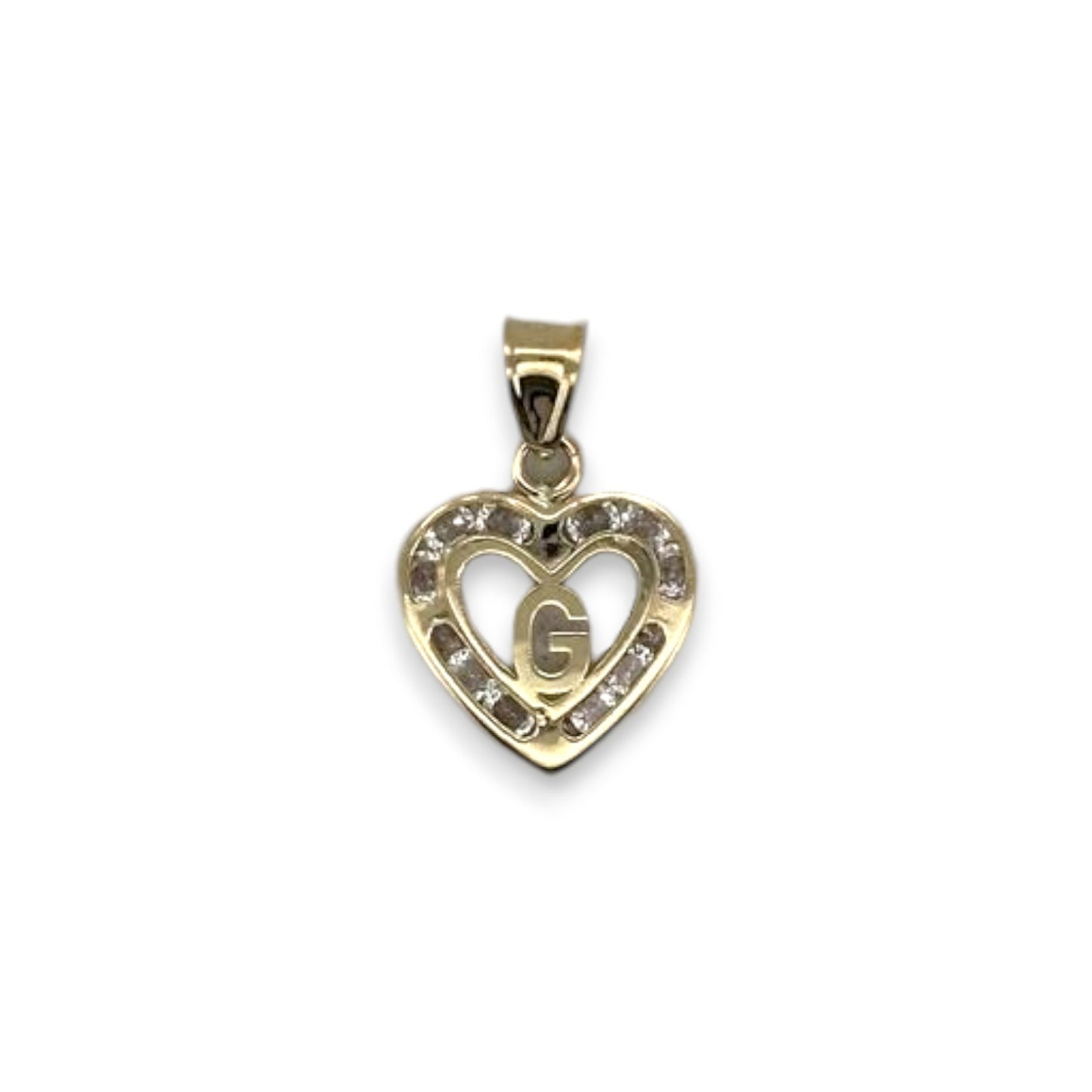 Initials Heart Pendant - 10K Yellow Gold