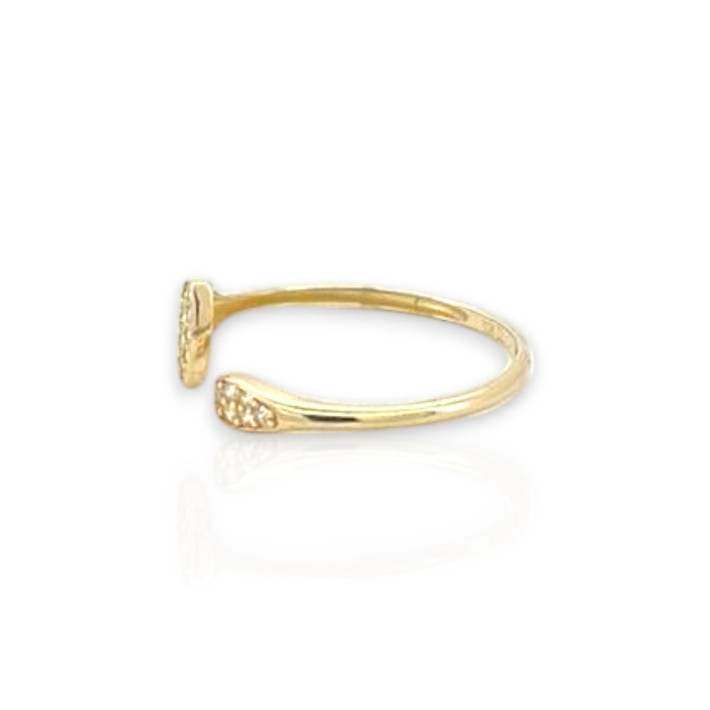 Two Headed Ring CZ - 10K Yellow Gold