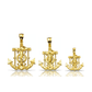 Anchor Crucifix Pendant Mini with Ship Wheel - 10K Yellow Gold