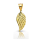 Angel Wing Feather Pendant - 10K Yellow Gold