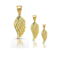 Angel Wing Feather Pendant - 10K Yellow Gold