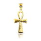 Ankh Cross Chevron Pendant - 10K Yellow Gold