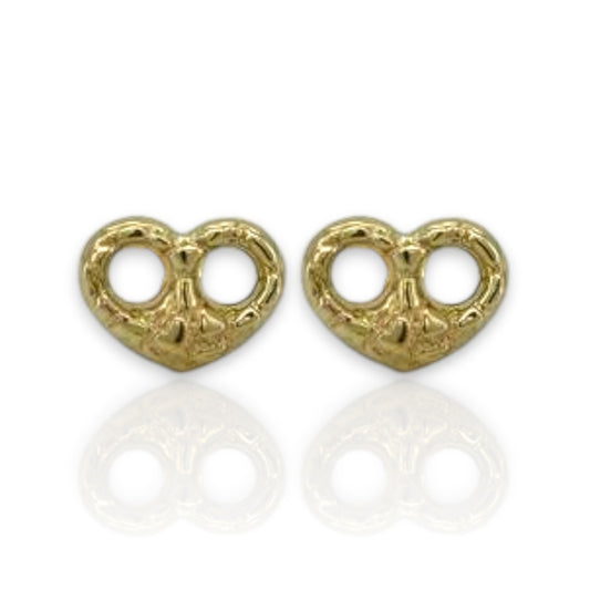 Heart Earrings - 10K Yellow Gold