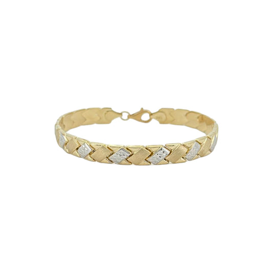 Twist diamond cut bracelet - 10k yellow gold