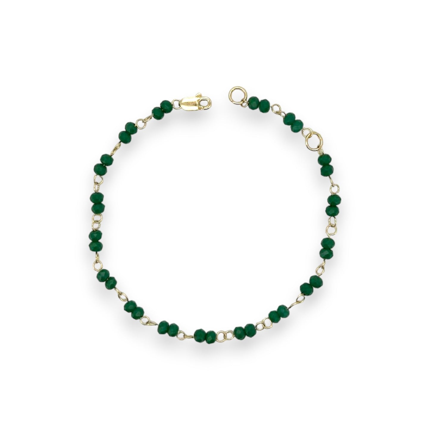 Emerald Color Bracelet - 14K Yellow Gold