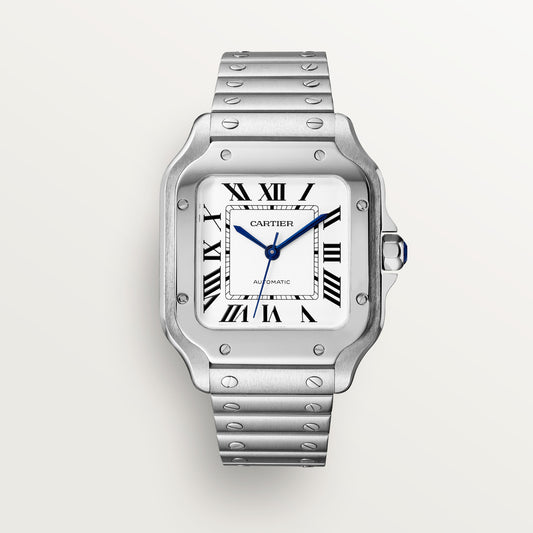 Cartier Santos de Cartier WSSA0029 - Medium model Steel, Silvered opaline Dial, Steel bracelet